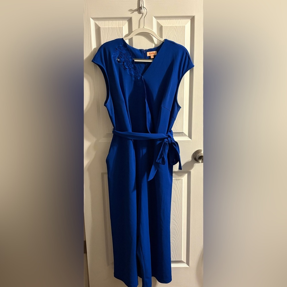 EVRI Royal Blue Jumpsuit with Belt